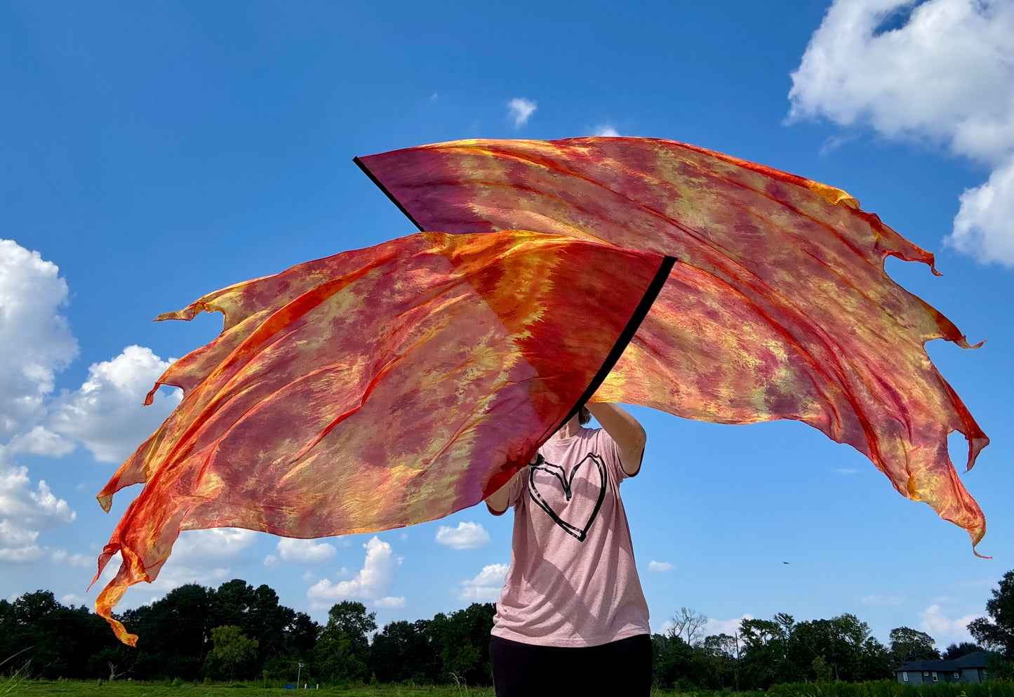 Intense Fire Silk Worship Dance Praise Flag
