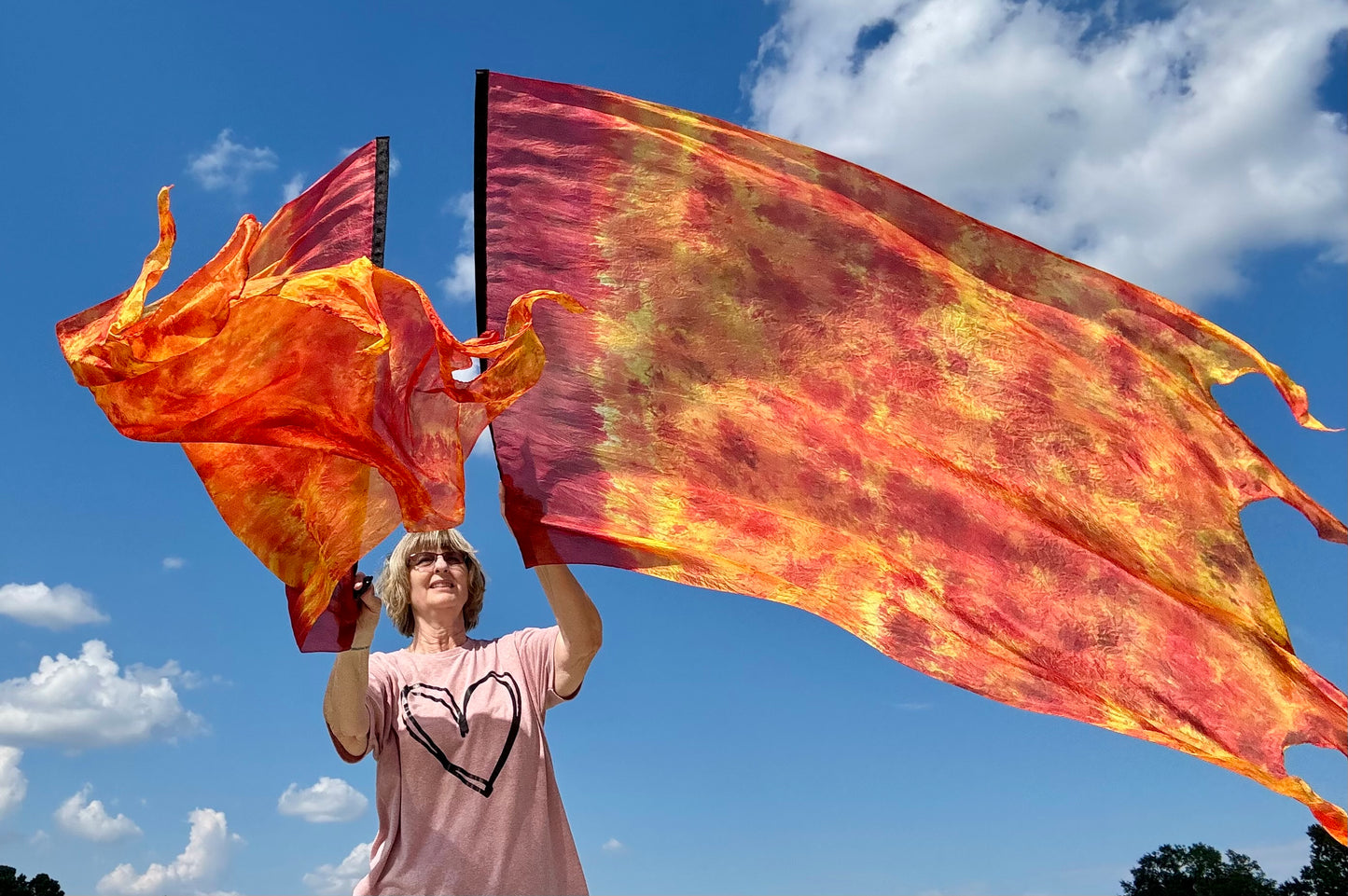 Intense Fire Silk Worship Dance Praise Flag
