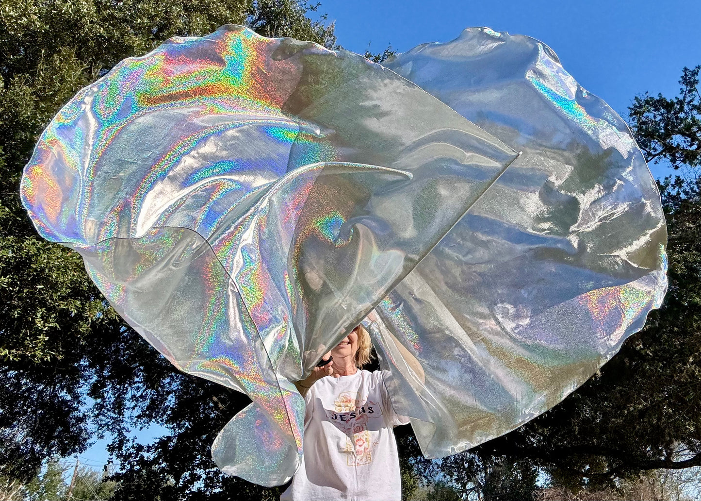 Flashing Sword (Holographic) Worship Praise Dance Flags (Large)