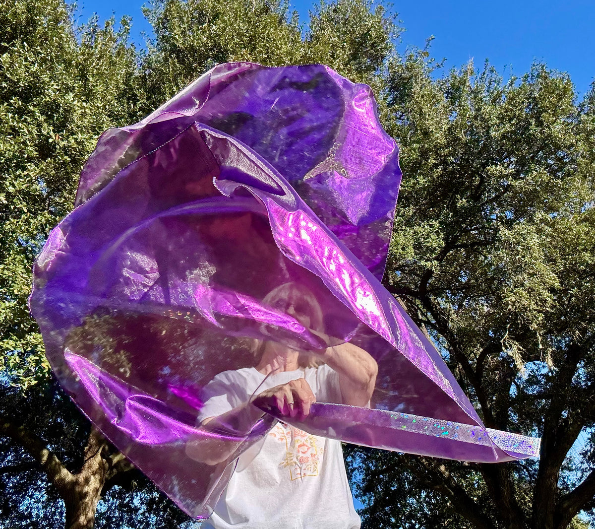 Purple lame'  Worship Praise Dance Flags (Small)