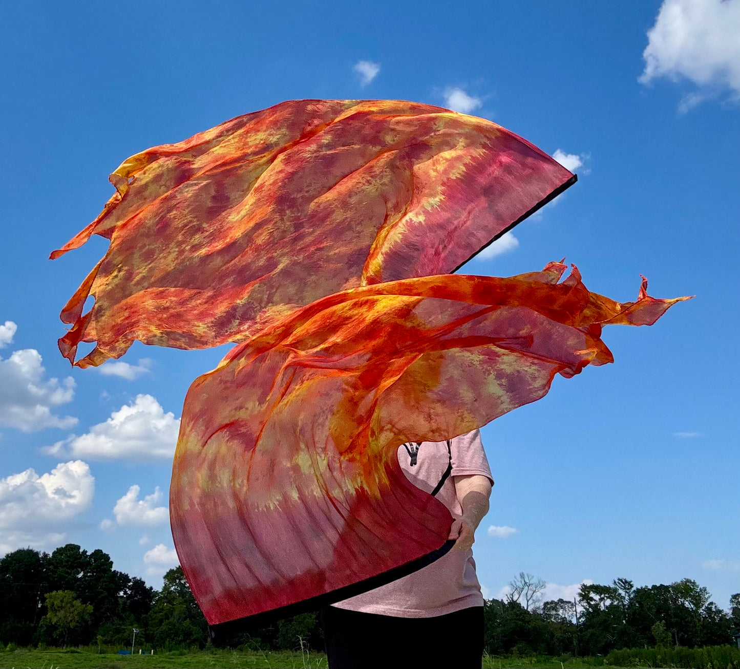Intense Fire Silk Worship Dance Praise Flag