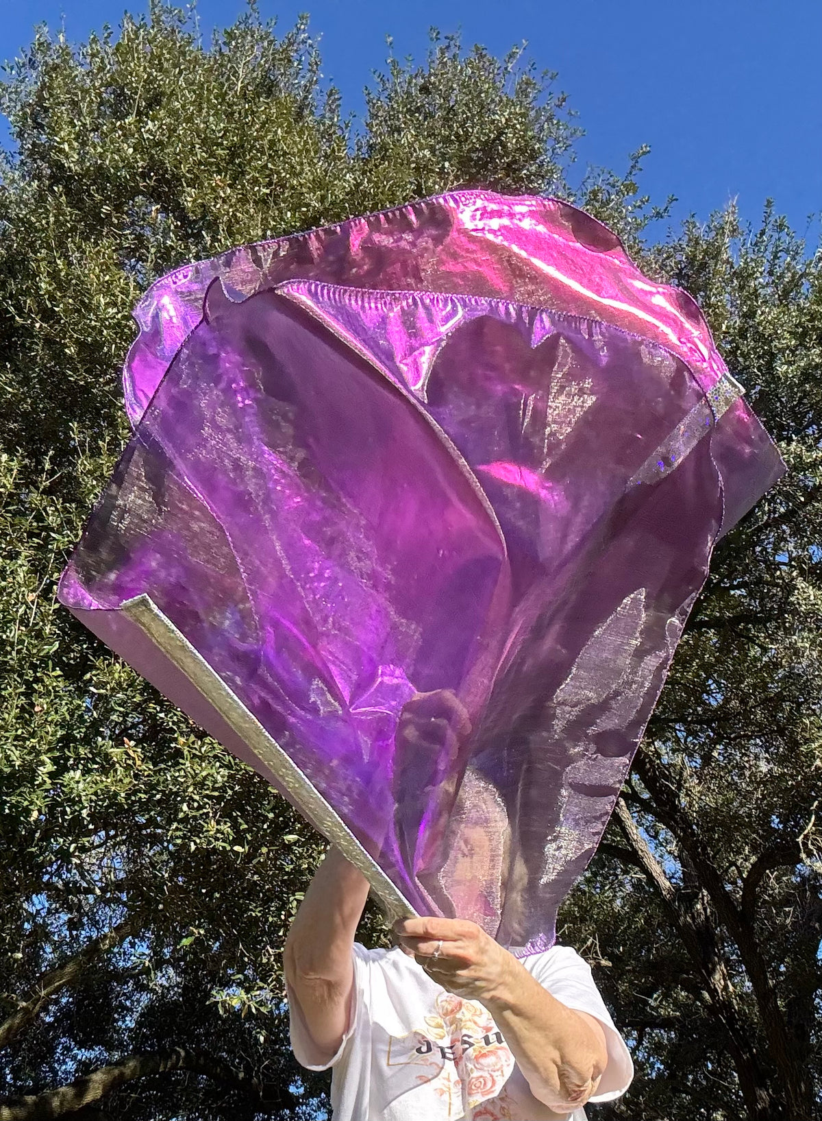 Purple lame'  Worship Praise Dance Flags (Small)