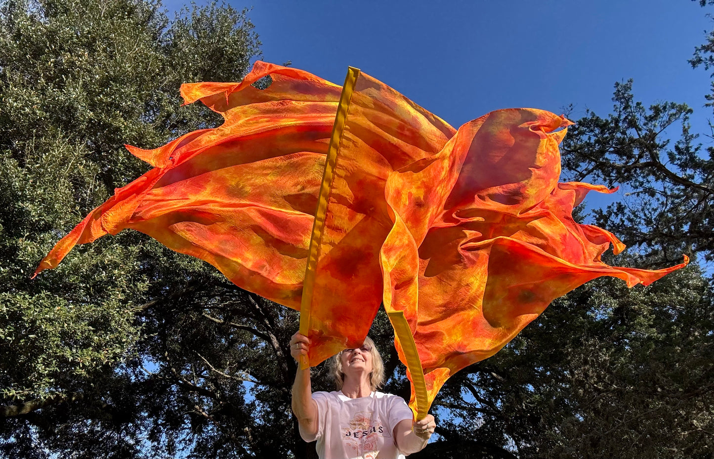 Silk Fire Worship Dance Praise Flag