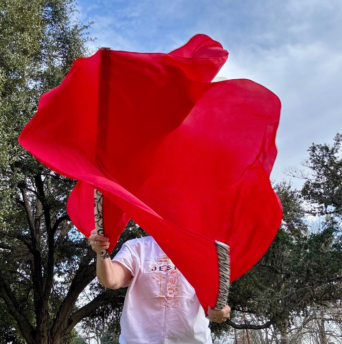 Red Worship Praise Dance Flags (Medium)