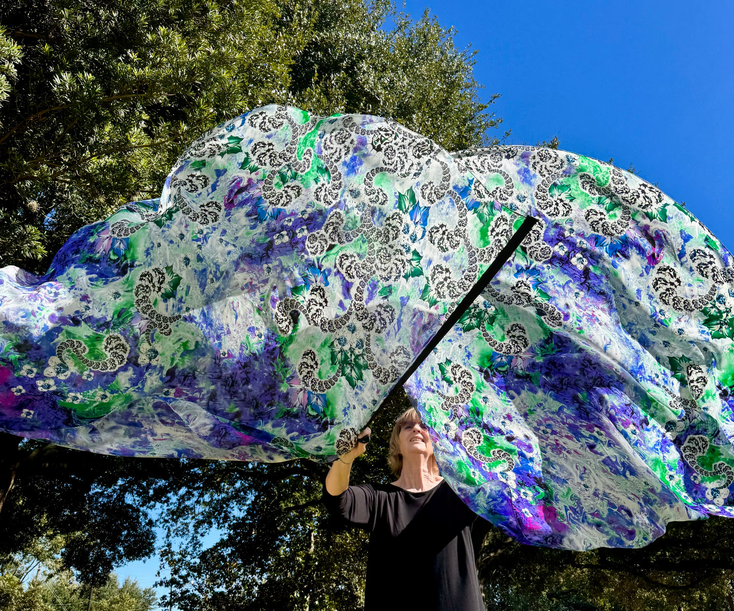 Alpha and Omega Worship Praise Dance Flags Large