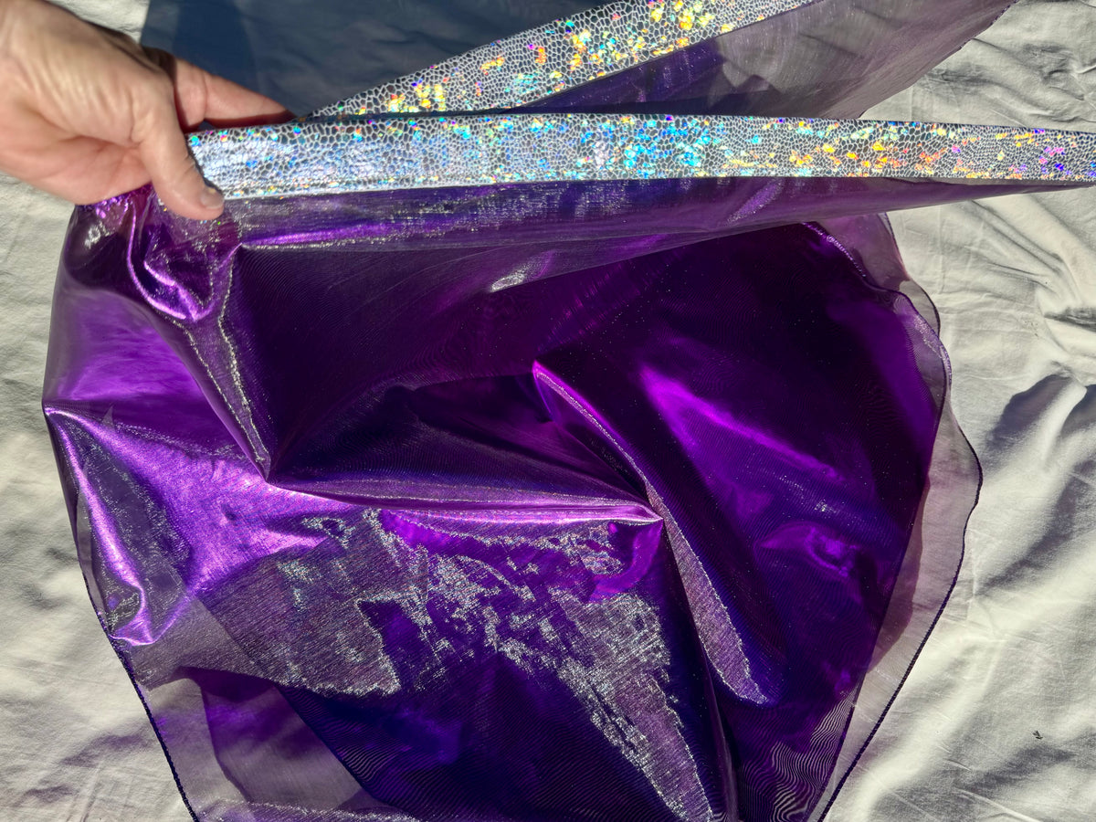 Purple lame'  Worship Praise Dance Flags (Small)