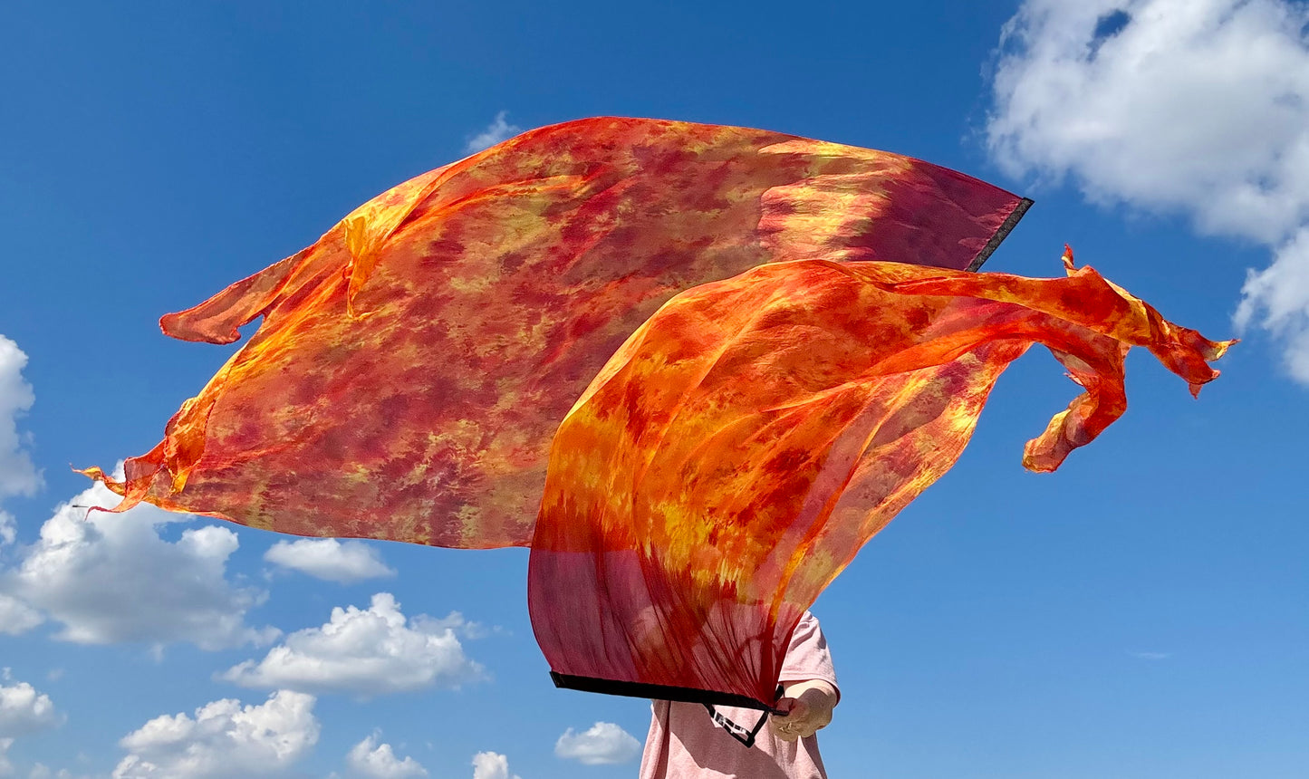 Intense Fire Silk Worship Dance Praise Flag