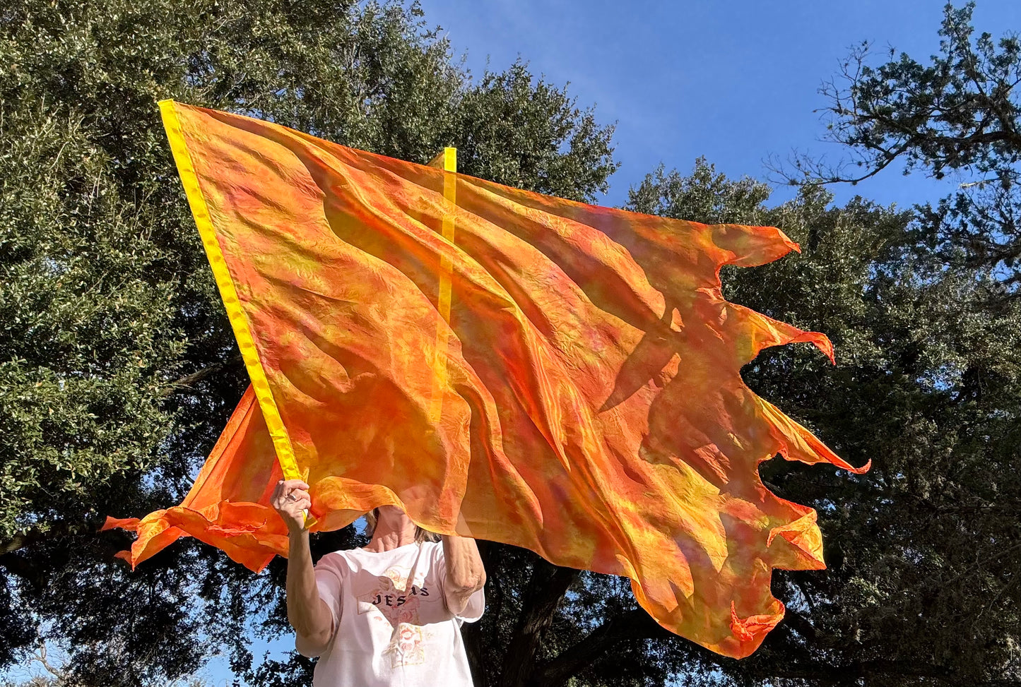 Silk Fire Worship Dance Praise Flag