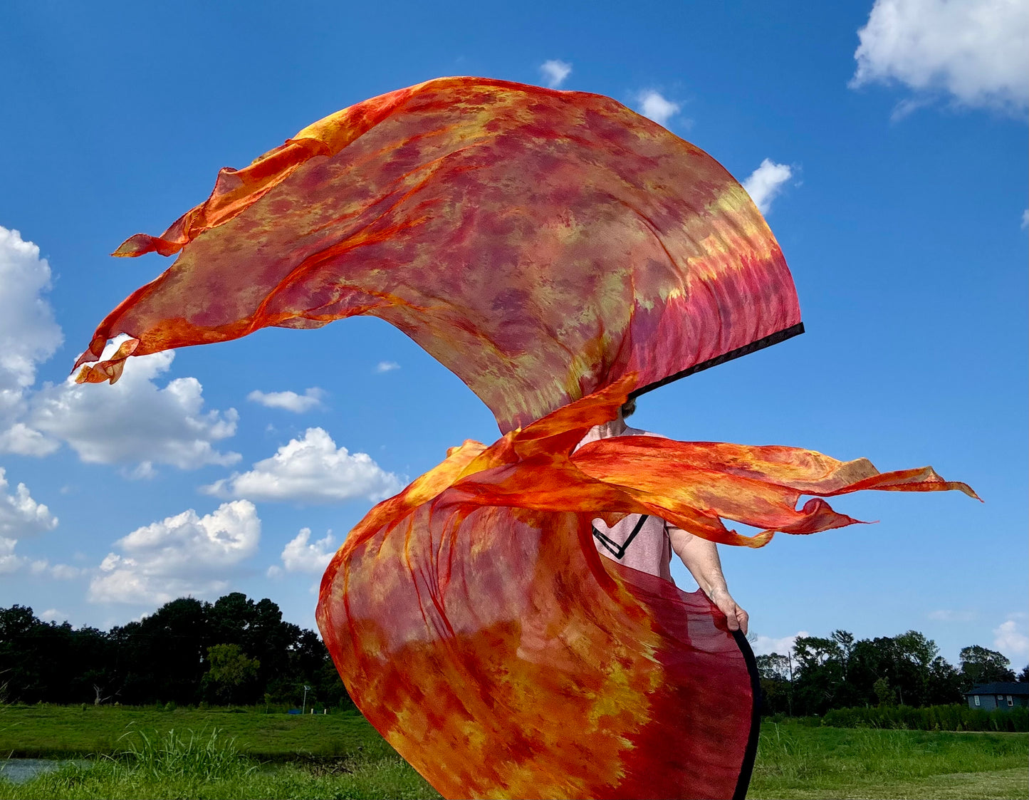 Intense Fire Silk Worship Dance Praise Flag