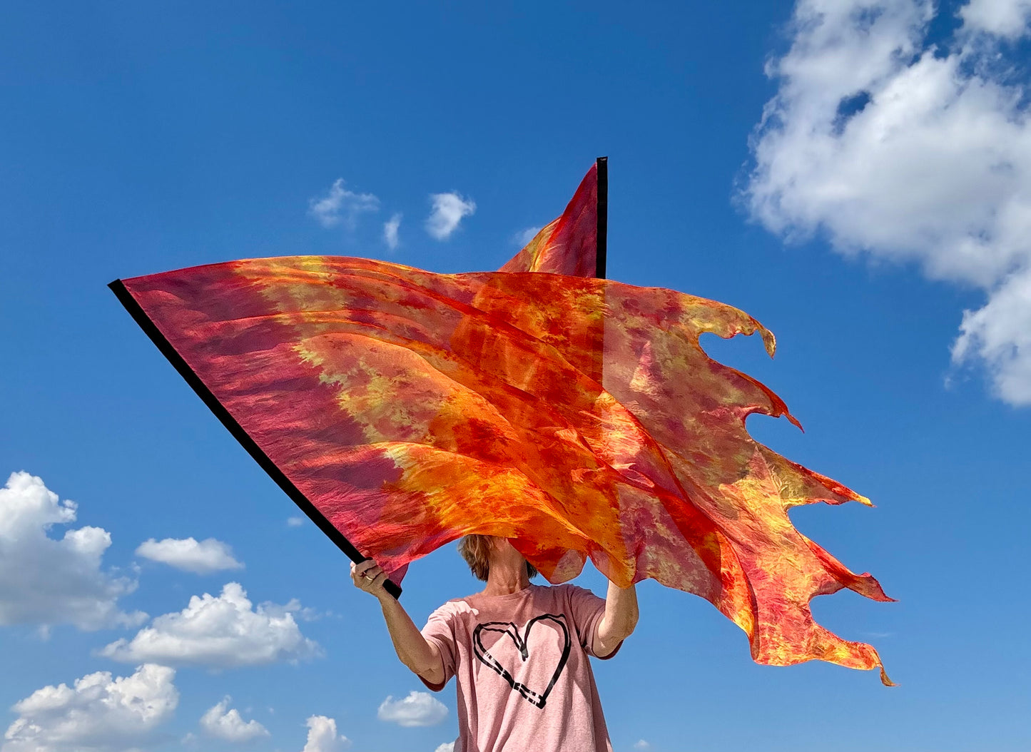 Intense Fire Silk Worship Dance Praise Flag