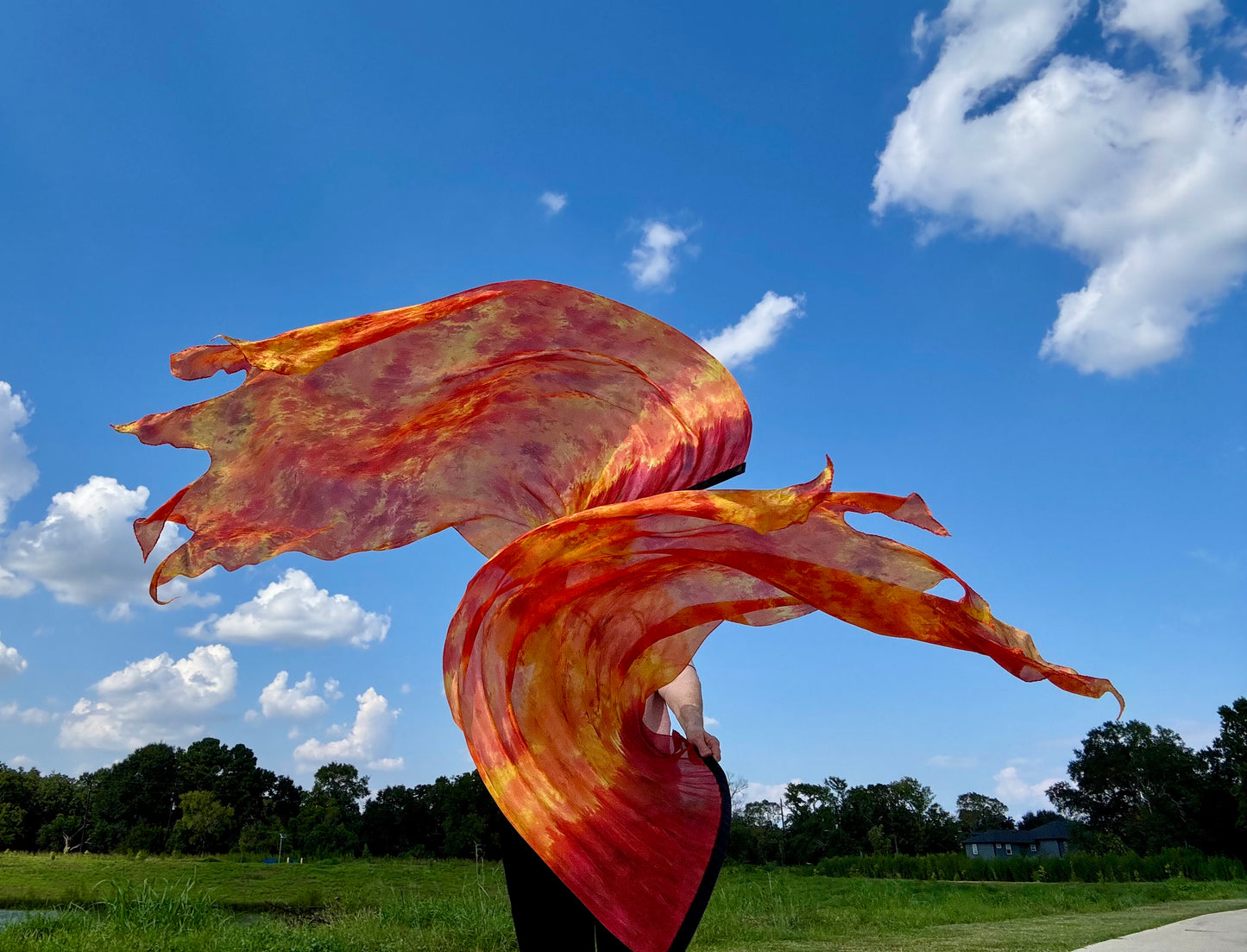 Intense Fire Silk Worship Dance Praise Flag