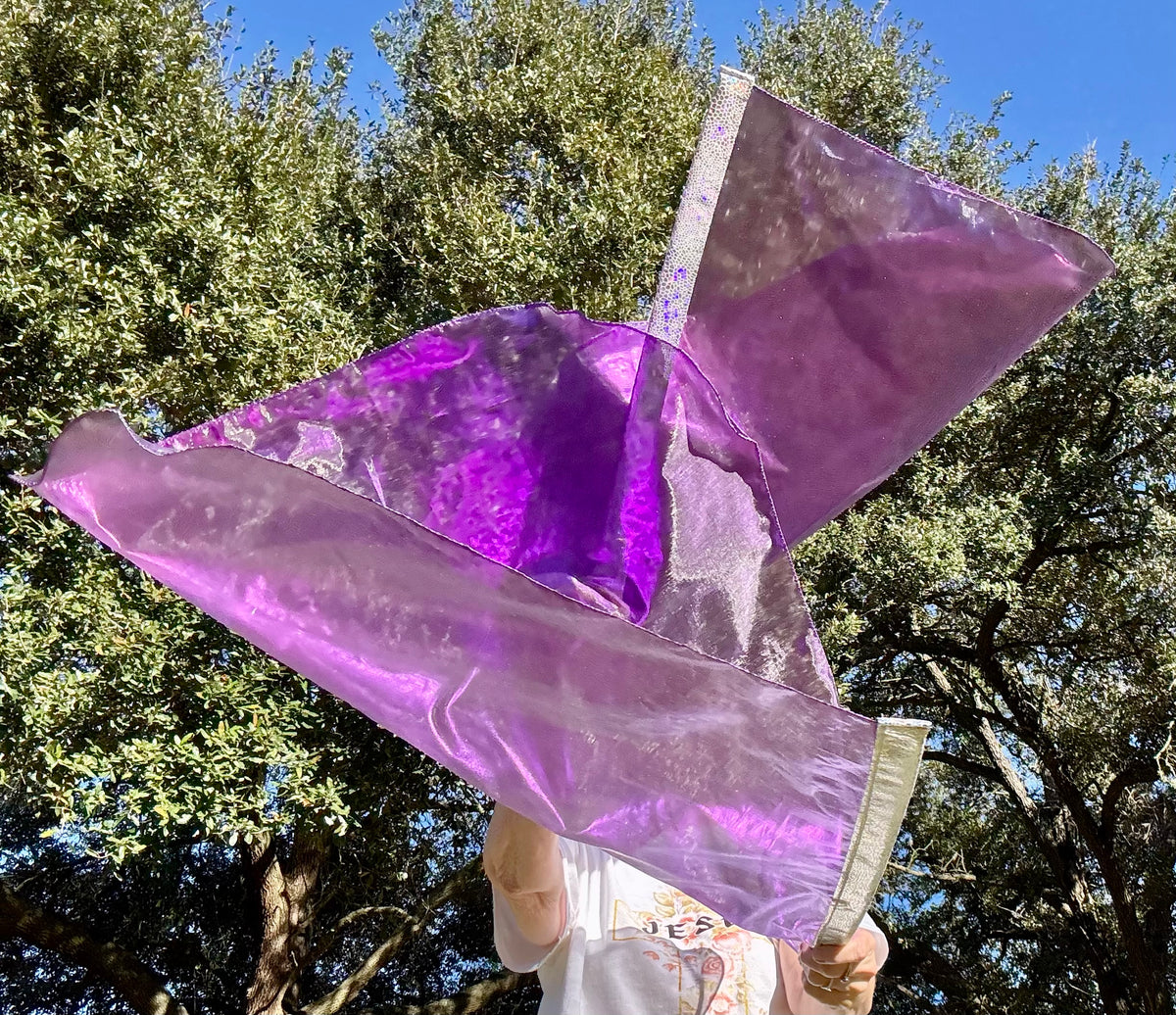 Purple lame'  Worship Praise Dance Flags (Small)