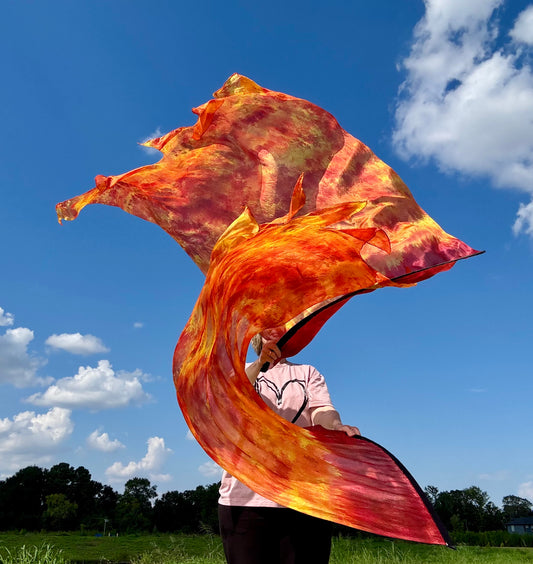 Intense Fire Silk Worship Dance Praise Flag